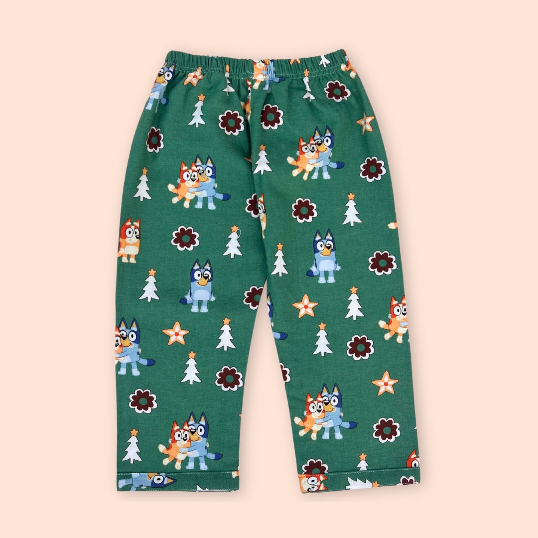 Winter Pajama Set – Green Animal Friends Print Nightsuit