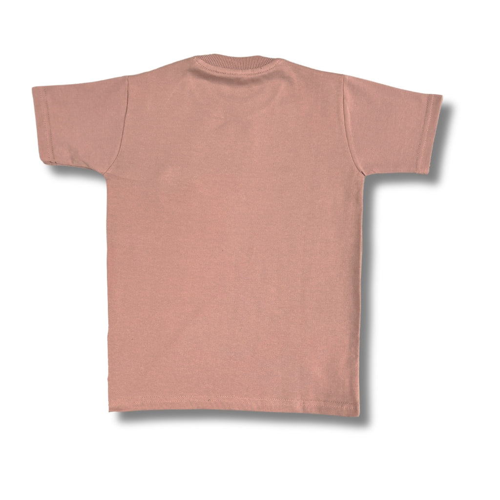 Kids Beige Smiley Patch T-Shirt