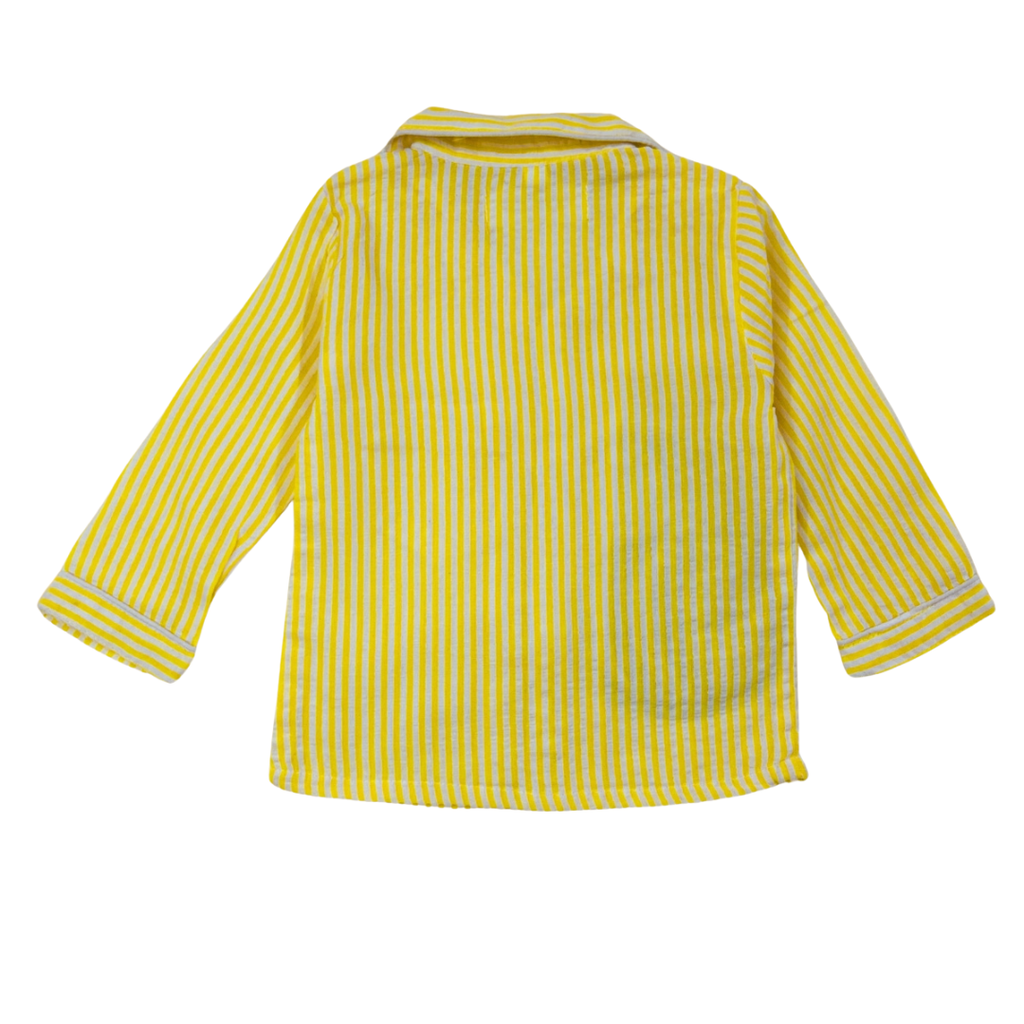Yellow striped shirt on a white background