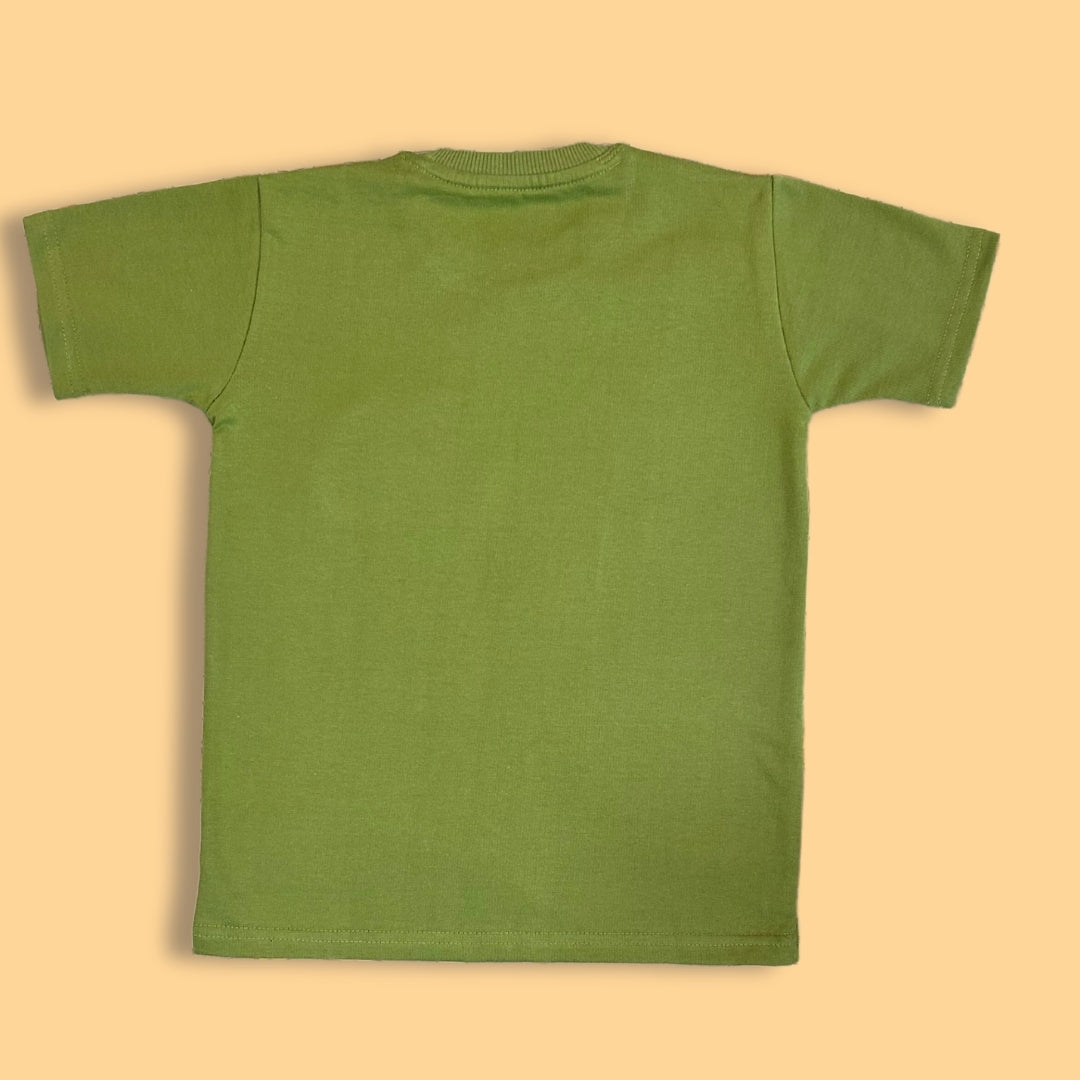 Kids Green Daisy Motif T-Shirt