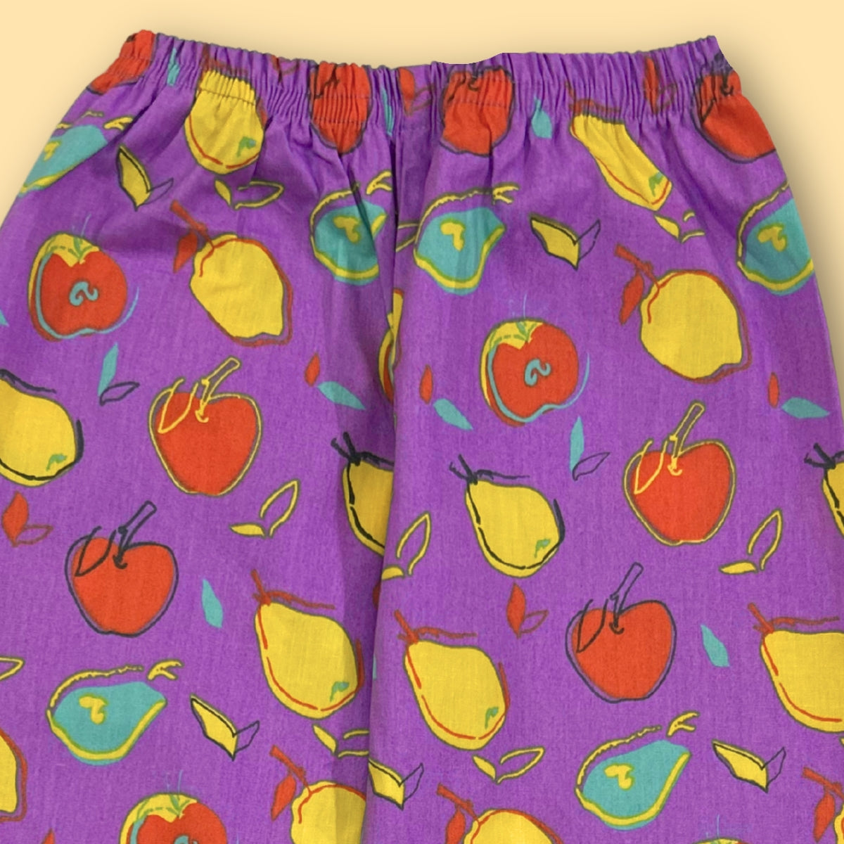 Purple Cotton Fruit Print Night Suit