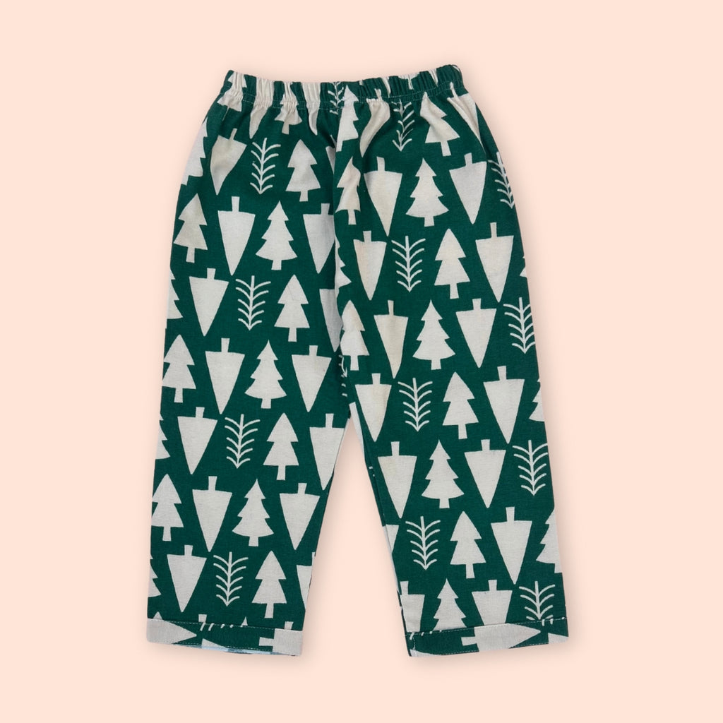 Cotton Flannel Night Suit with Printed Tree