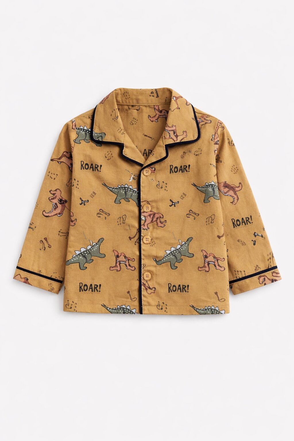 Boys brown dinosaur print night suit – back view