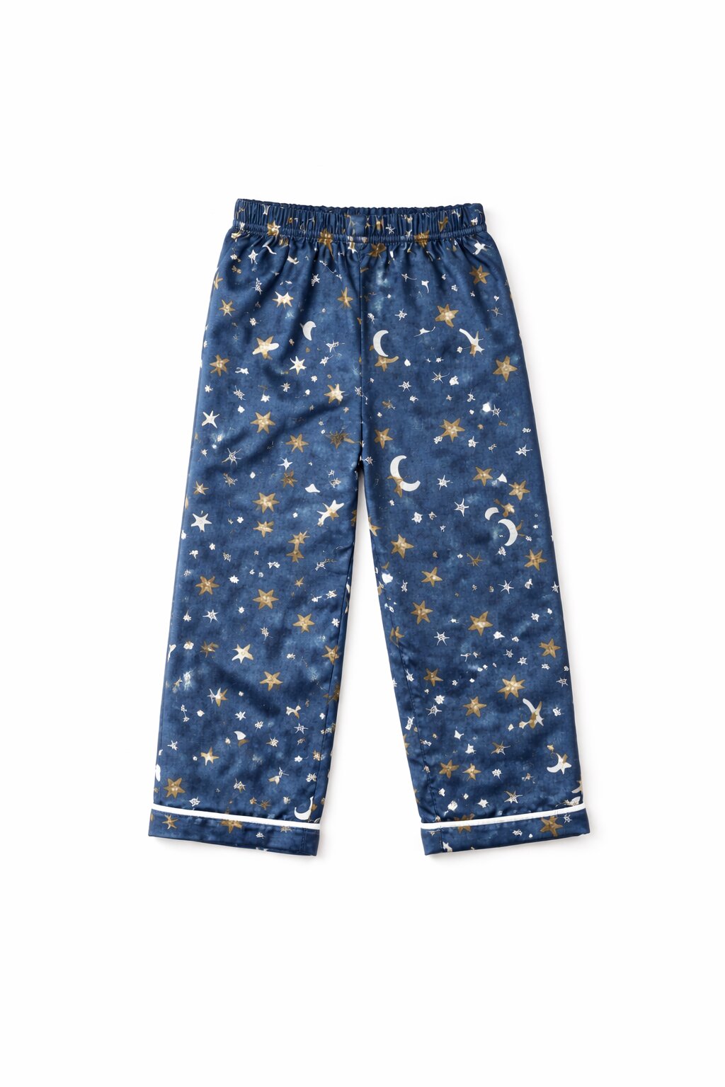 Blue Satin Star Print Night Suit Set | Premium Sleepwear