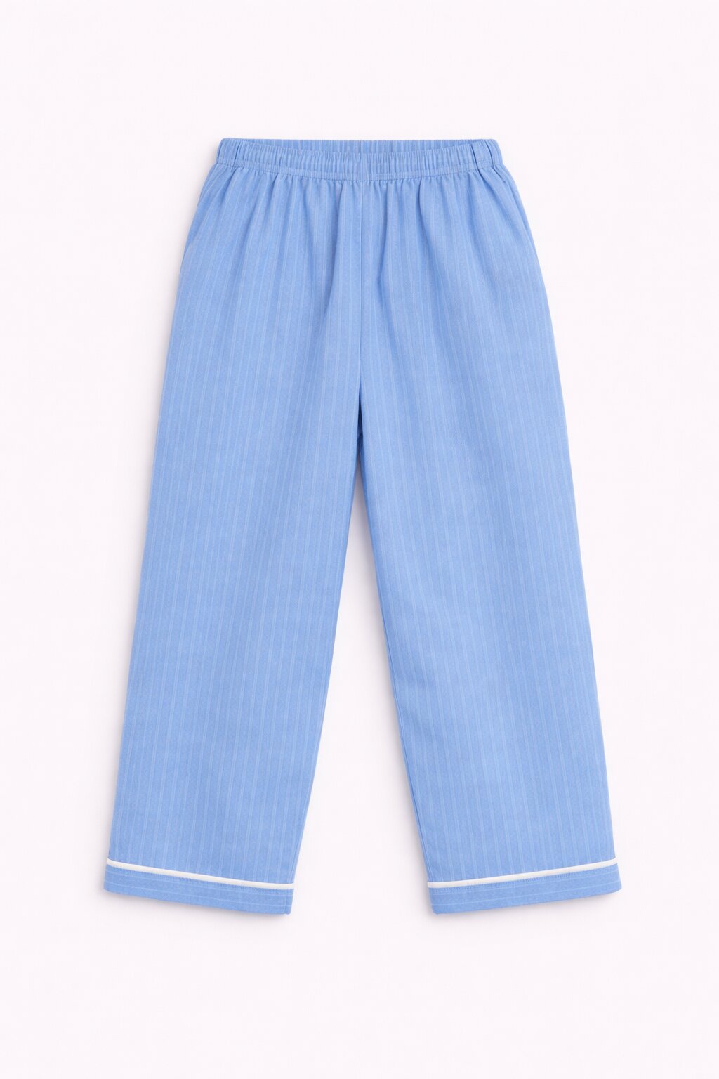 Blue Striped Cotton Night Suit with Teddy Patch