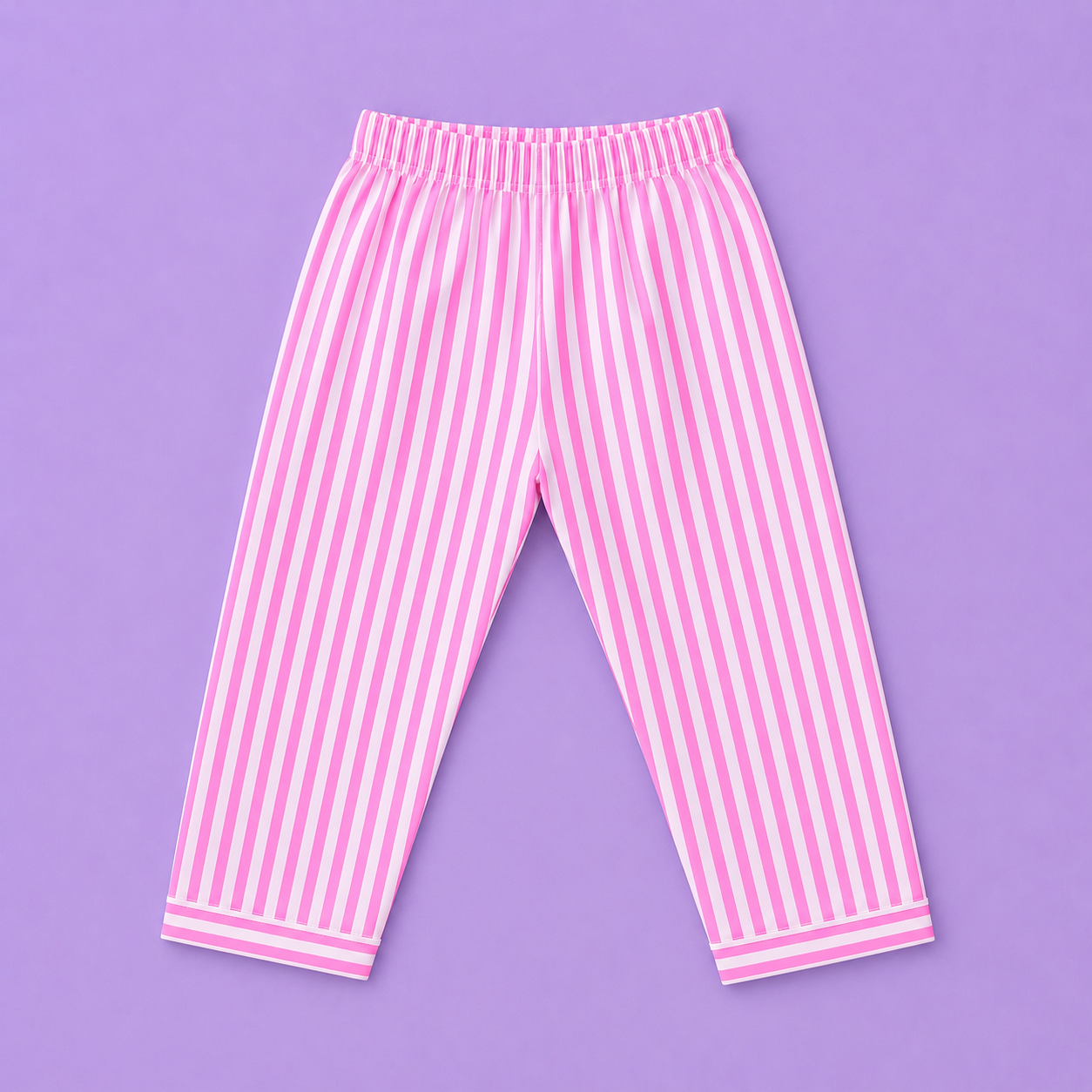 Pink Striped Smiley Cotton Kids Night Suit