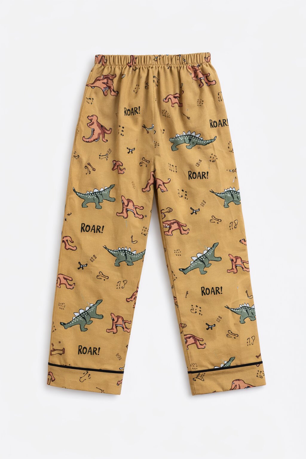 Boys Cotton Dinosaur Print Nightsuit Set (Shirt & Pajama) – Brown