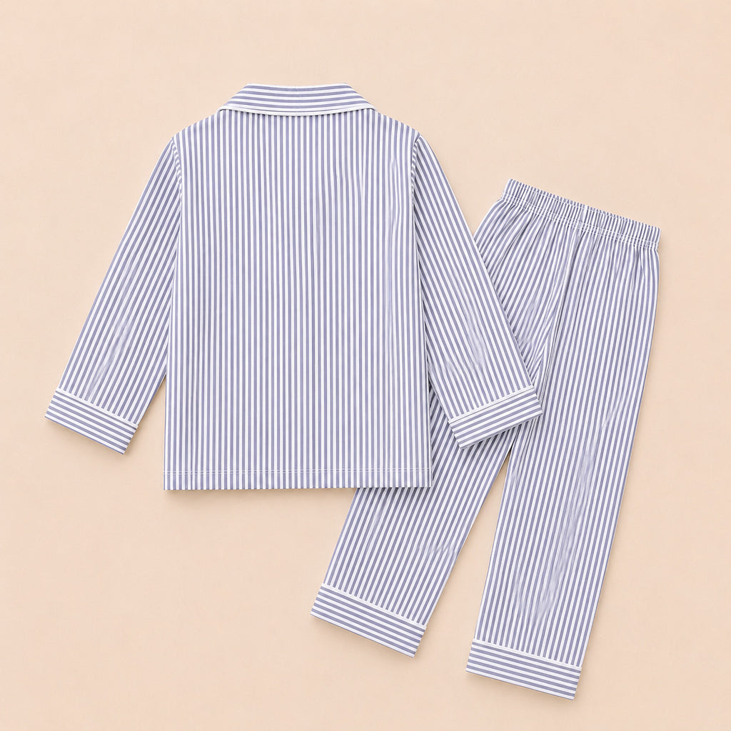 Cotton Zebra Patch Striped Nightsuit Set – Soft Full Sleeve Nightwear