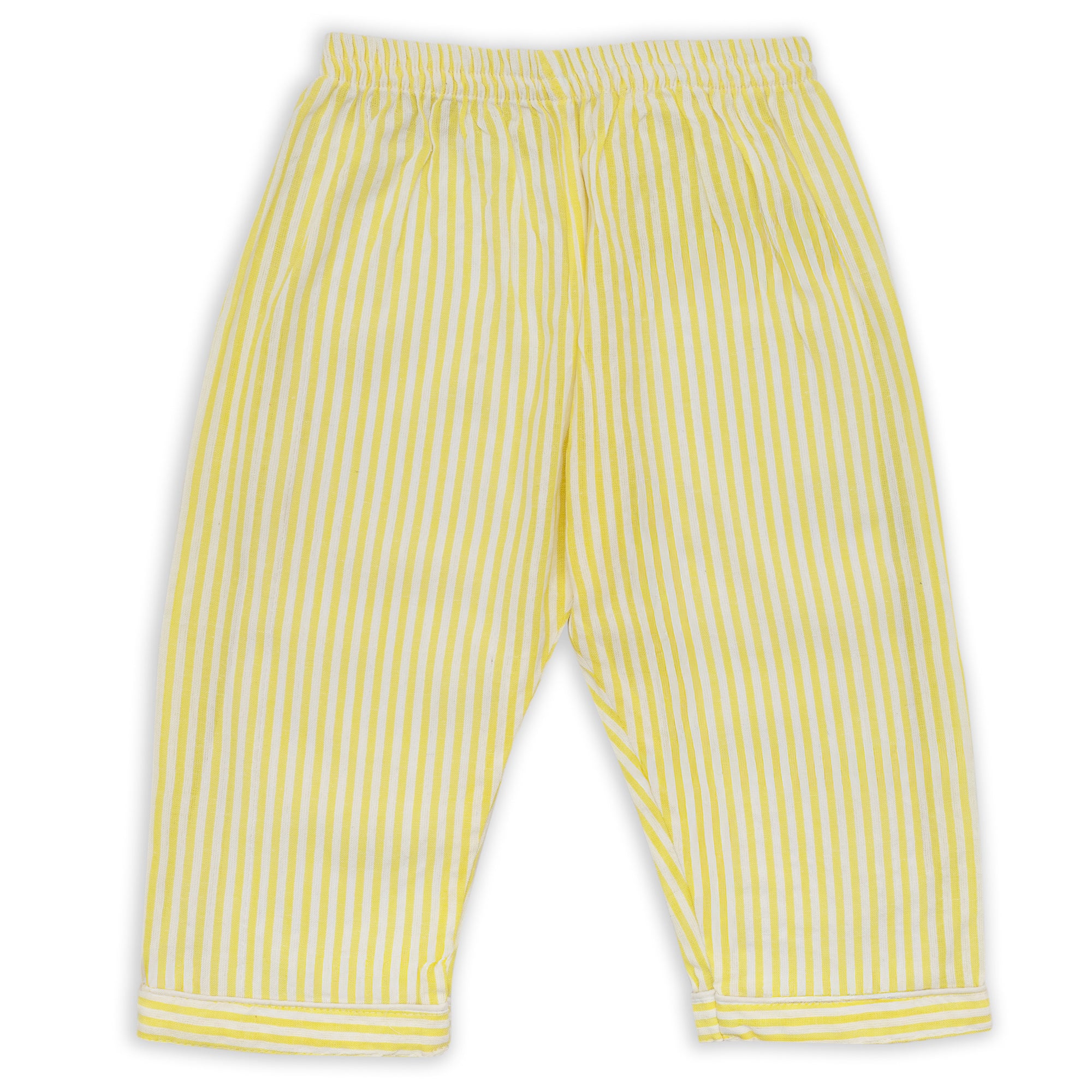 Kids Cotton Pajama Set – Striped Nightsuit with Star Patch