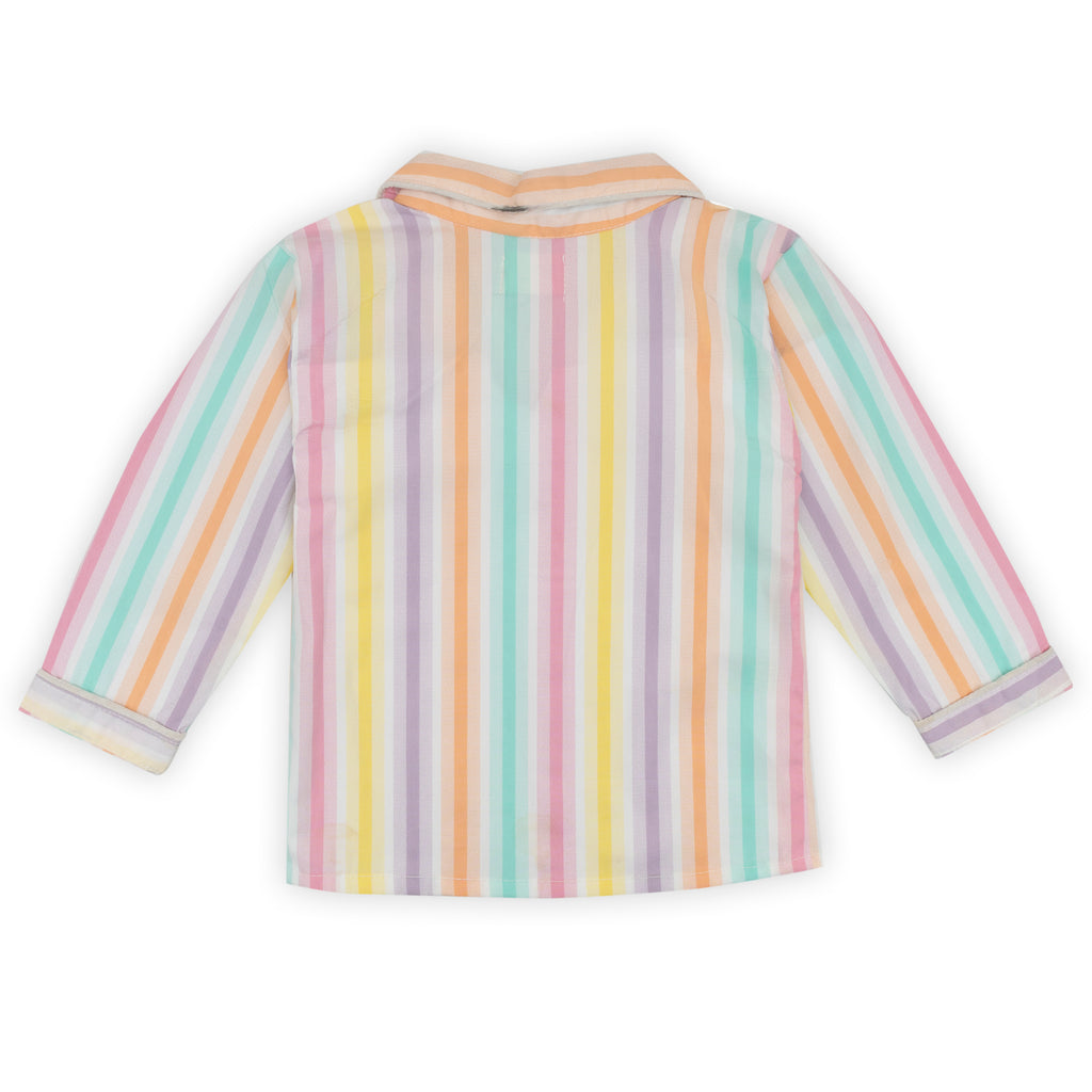 Pastel striped shirt on a white background