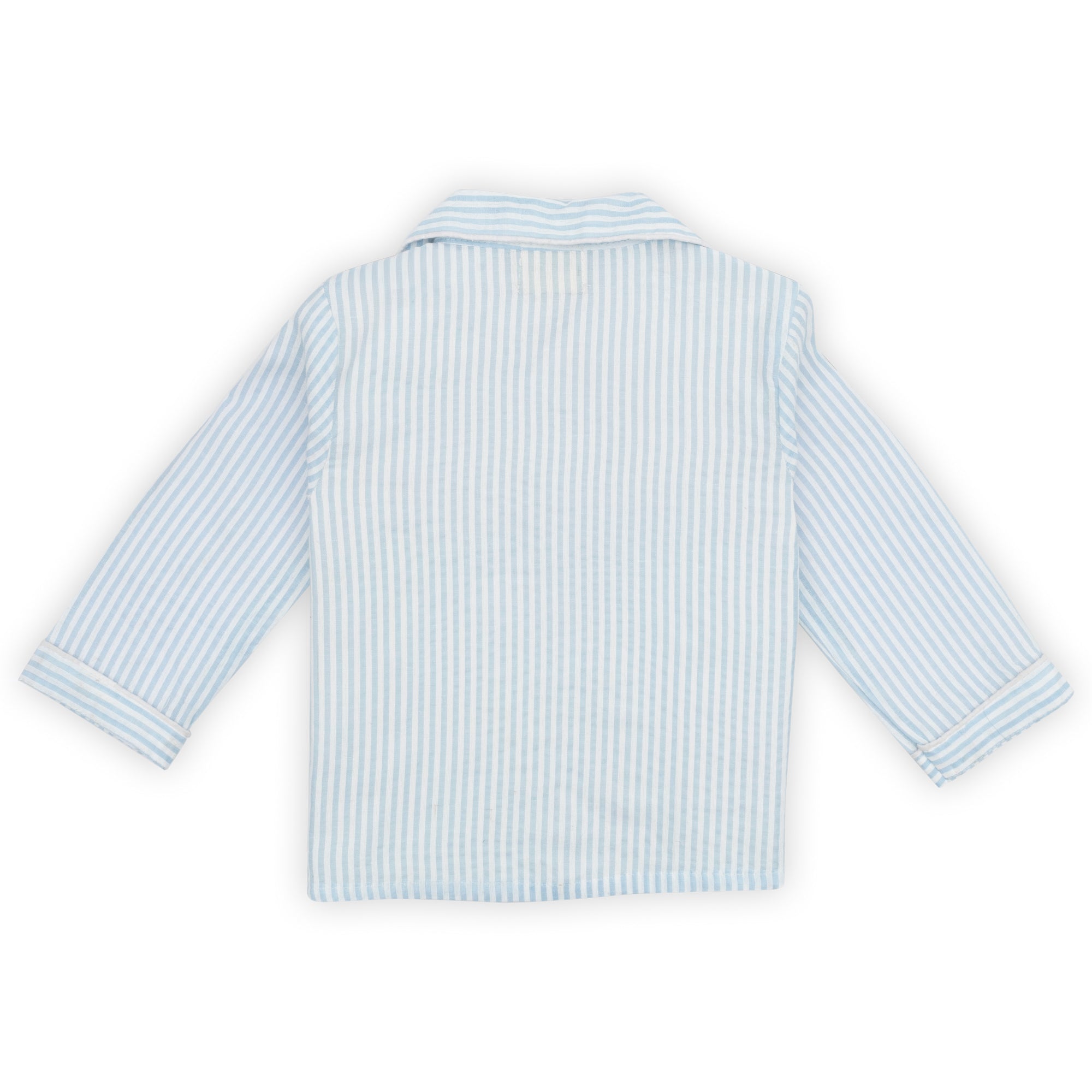 Light blue striped shirt on a white background