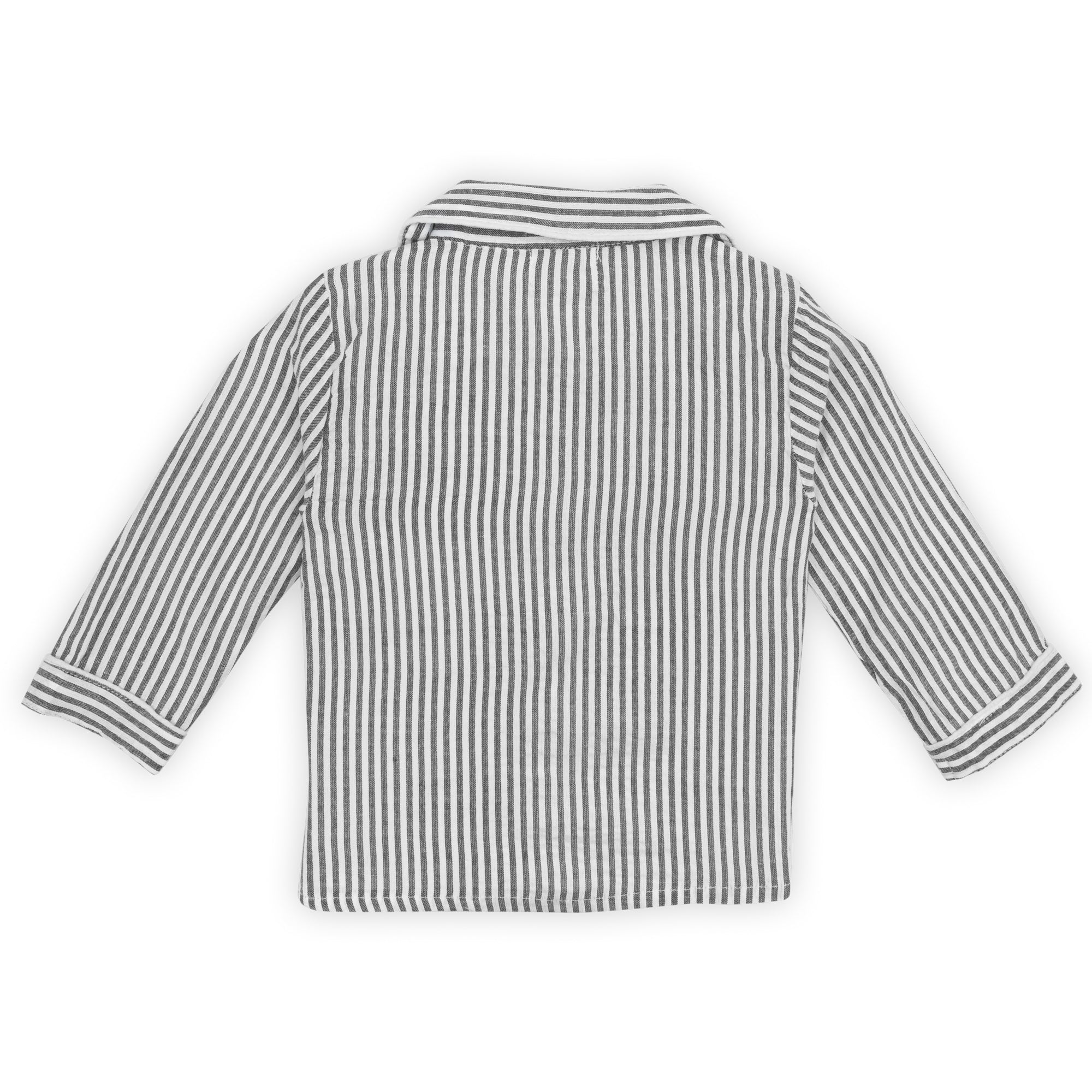 Cotton Pajama Set – Grey Striped Nightsuit