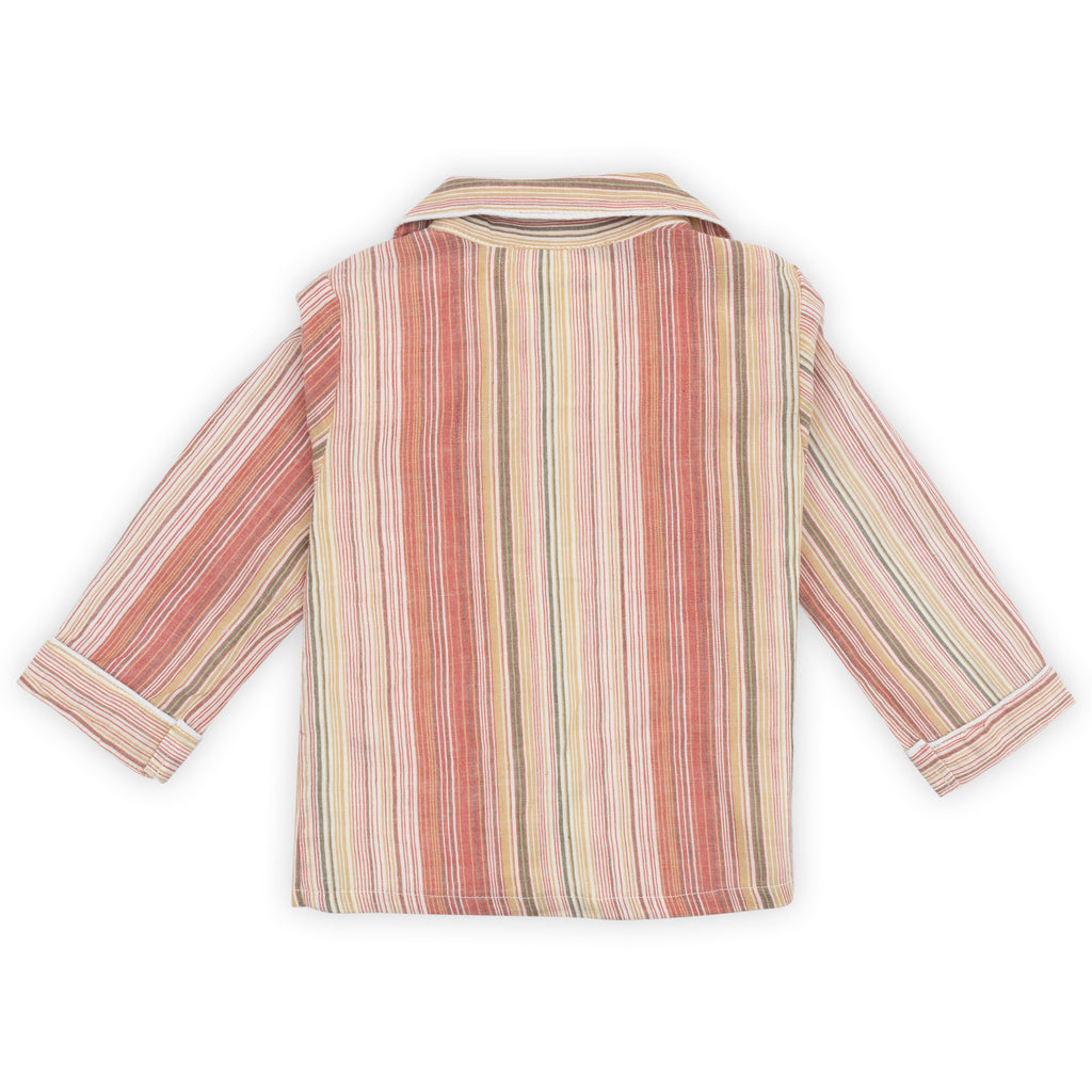 Striped shirt with long sleeves on a white background