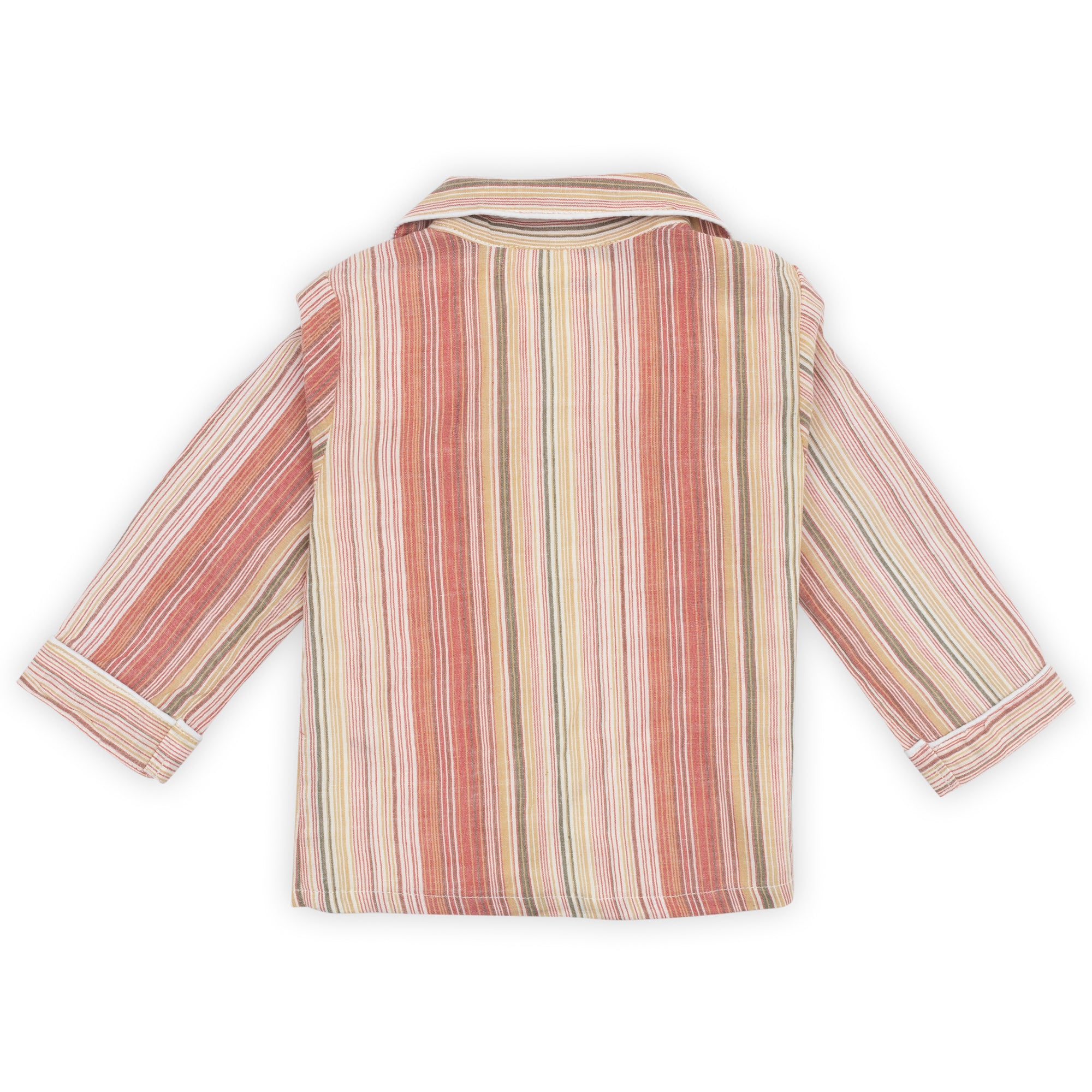 Striped shirt with long sleeves on a white background
