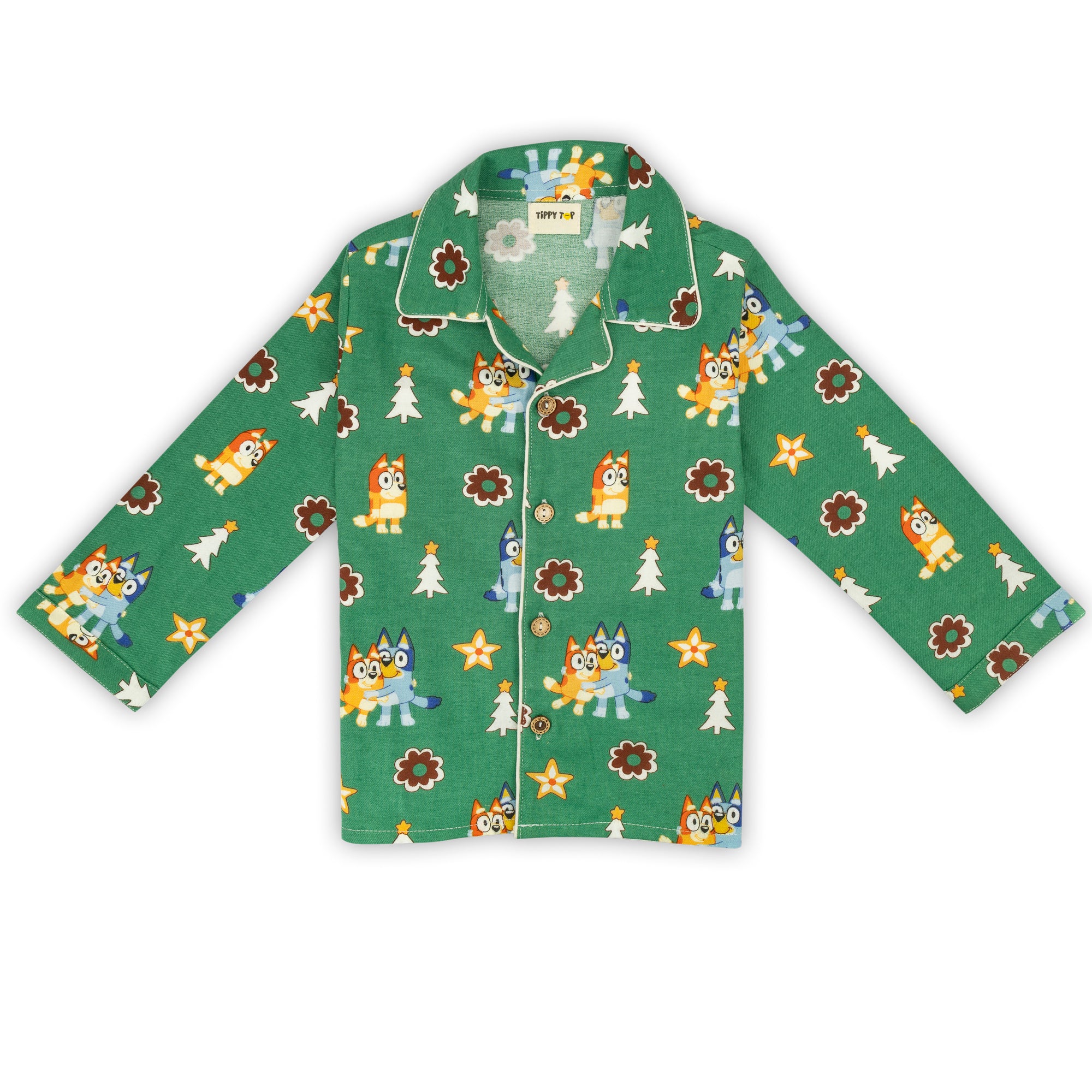 Winter Pajama Set – Green Animal Friends Print Nightsuit