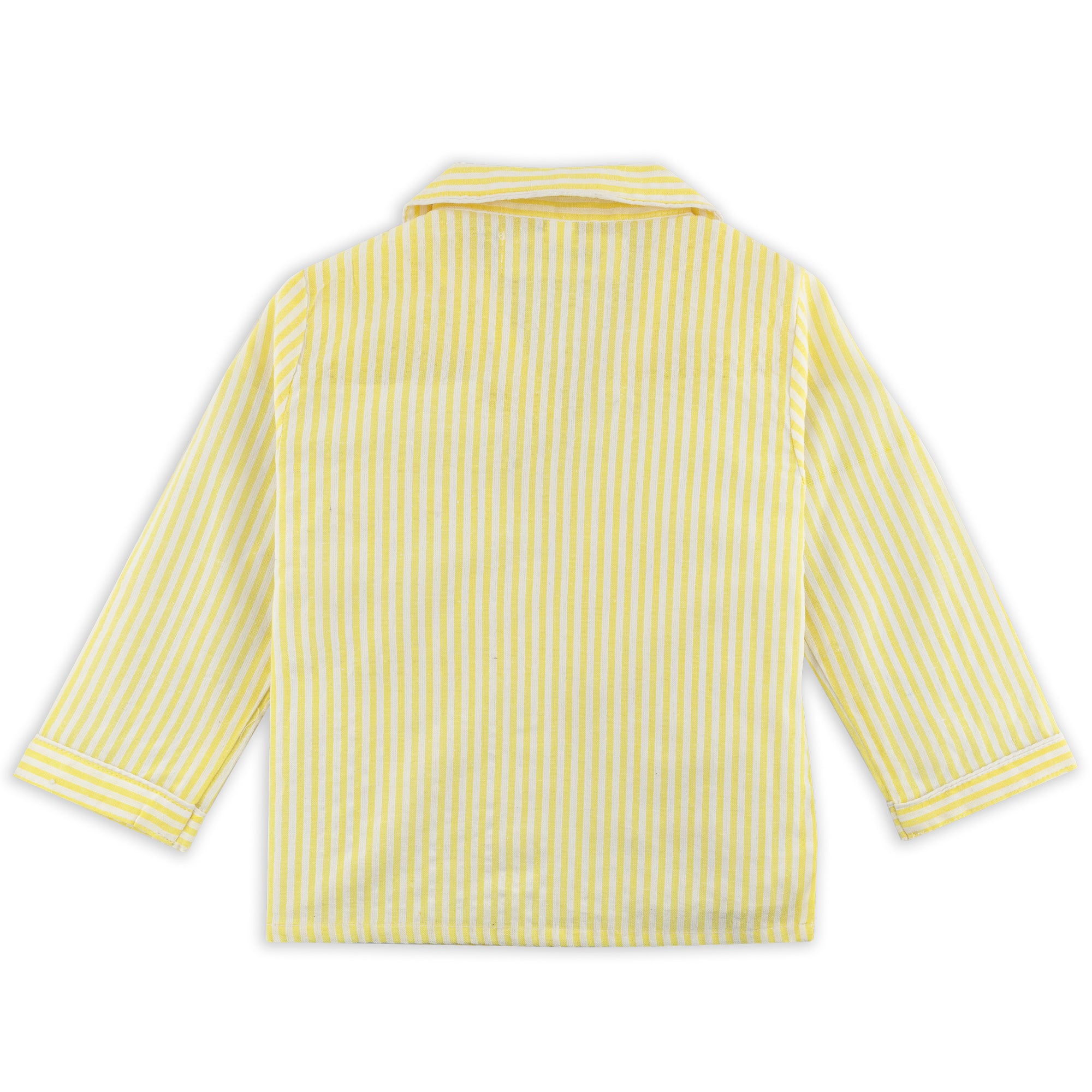 Kids Cotton Pajama Set – Striped Nightsuit with Star Patch