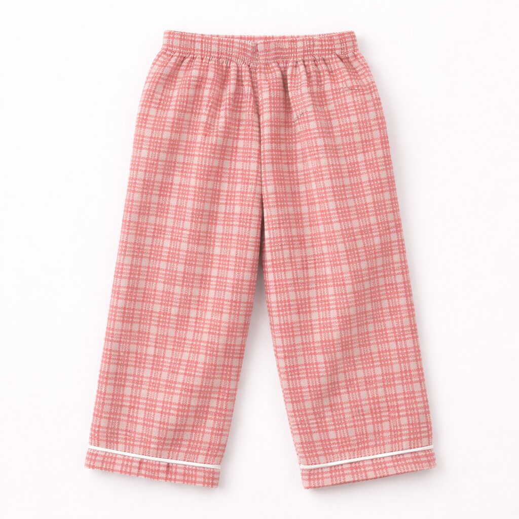 Peach Check Cotton Night Suit – Soft Full Sleeve Sleepwear Set