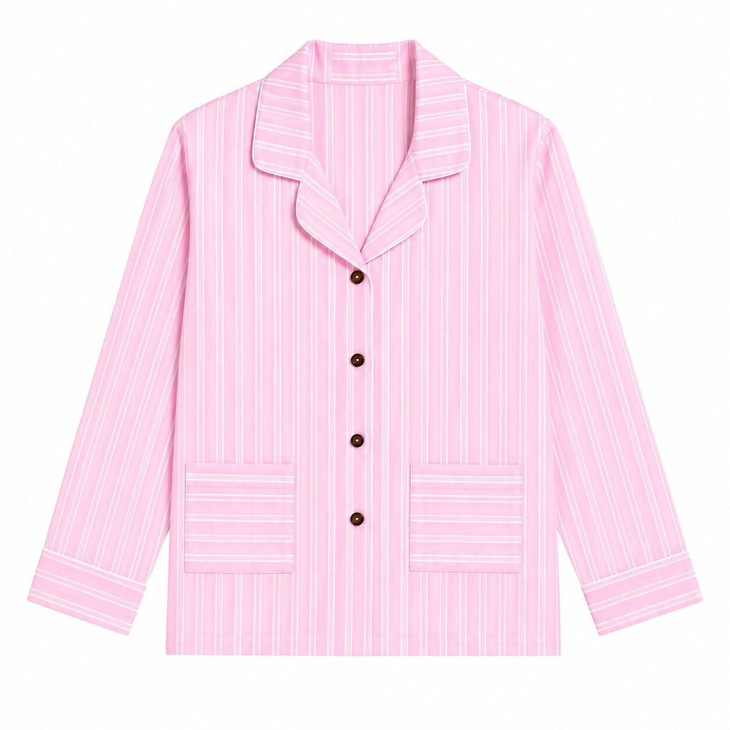 Pink Stripe Cotton Night Suit