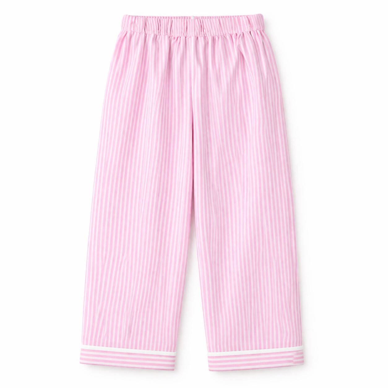 Pink Striped Cotton Night Suit with Bunny Patch for Girls