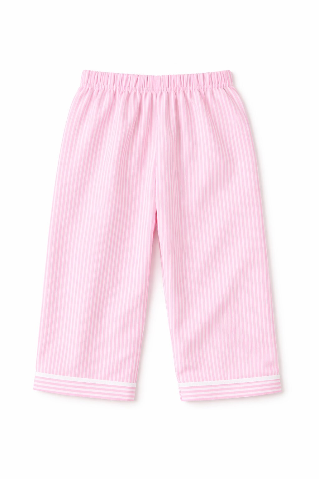 Pink Striped Cotton Night Suit with Flower Patch for Girls