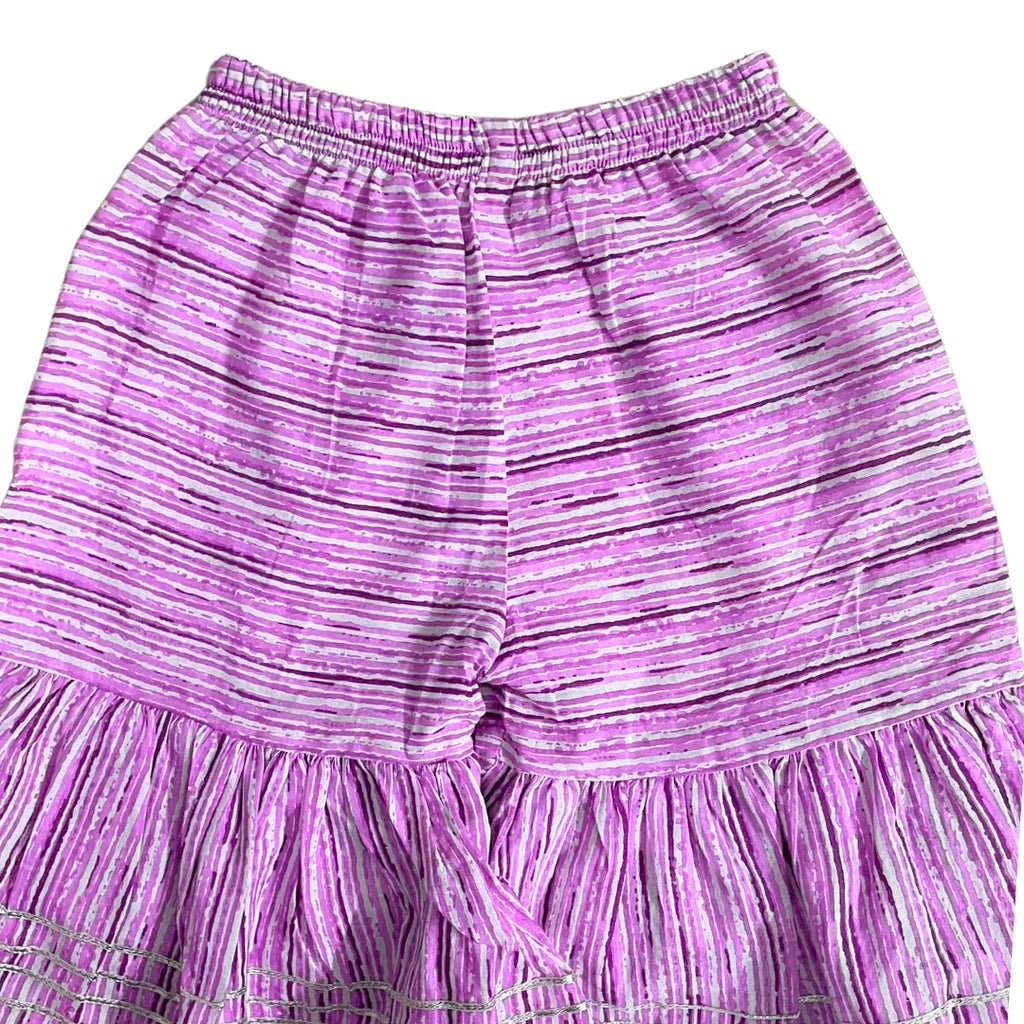 Purple Cotton Printed Sharara Set