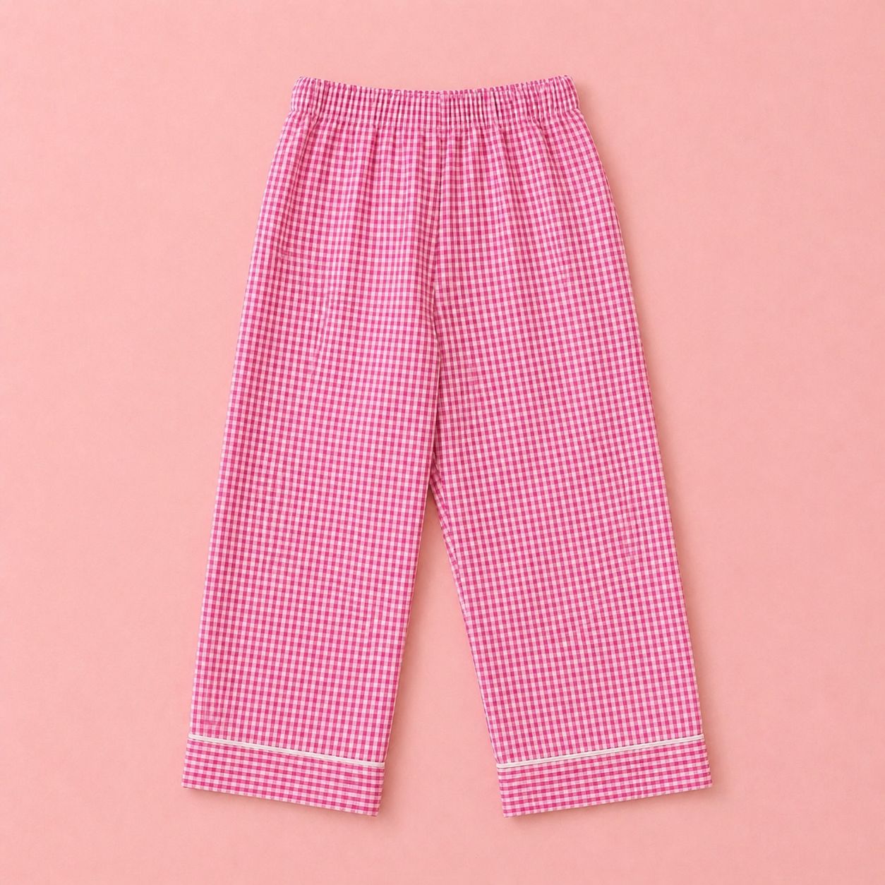 Pure Cotton Pink Gingham Checks Nightsuit Set with Dragonfly Patch