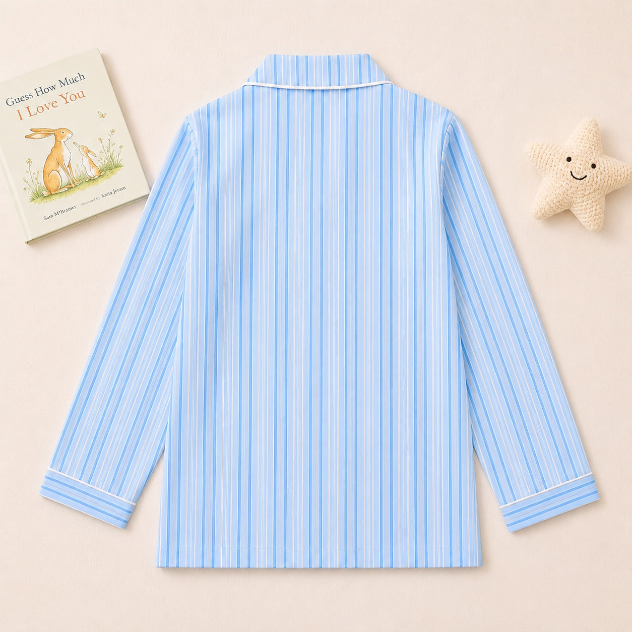 Sky Blue Stripe Cotton Night Suit