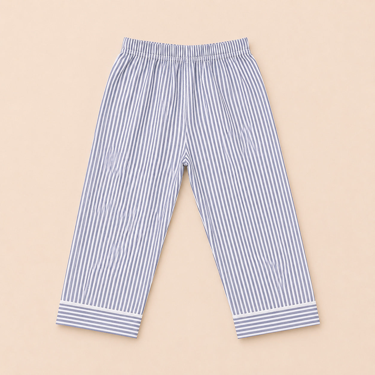 Cotton Grey Striped Nightsuit with Star Motif