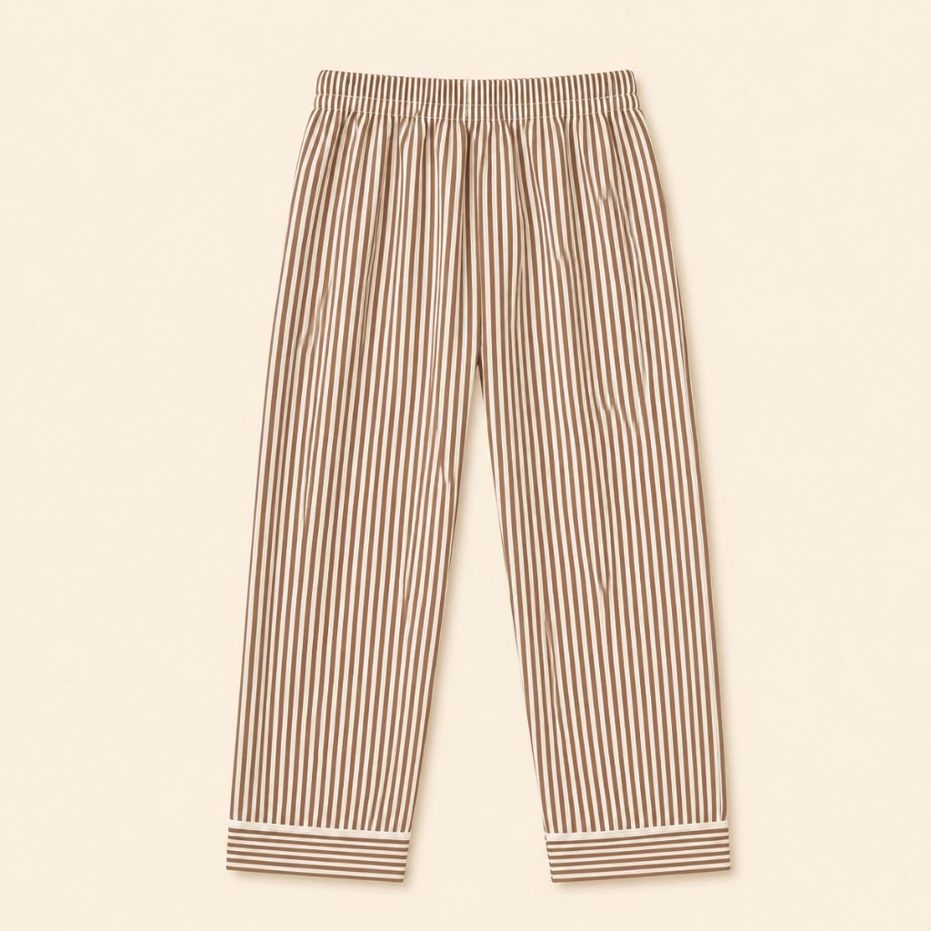 Kids Brown Striped Cotton Night Suit with Teddy Patch - Tippy Top