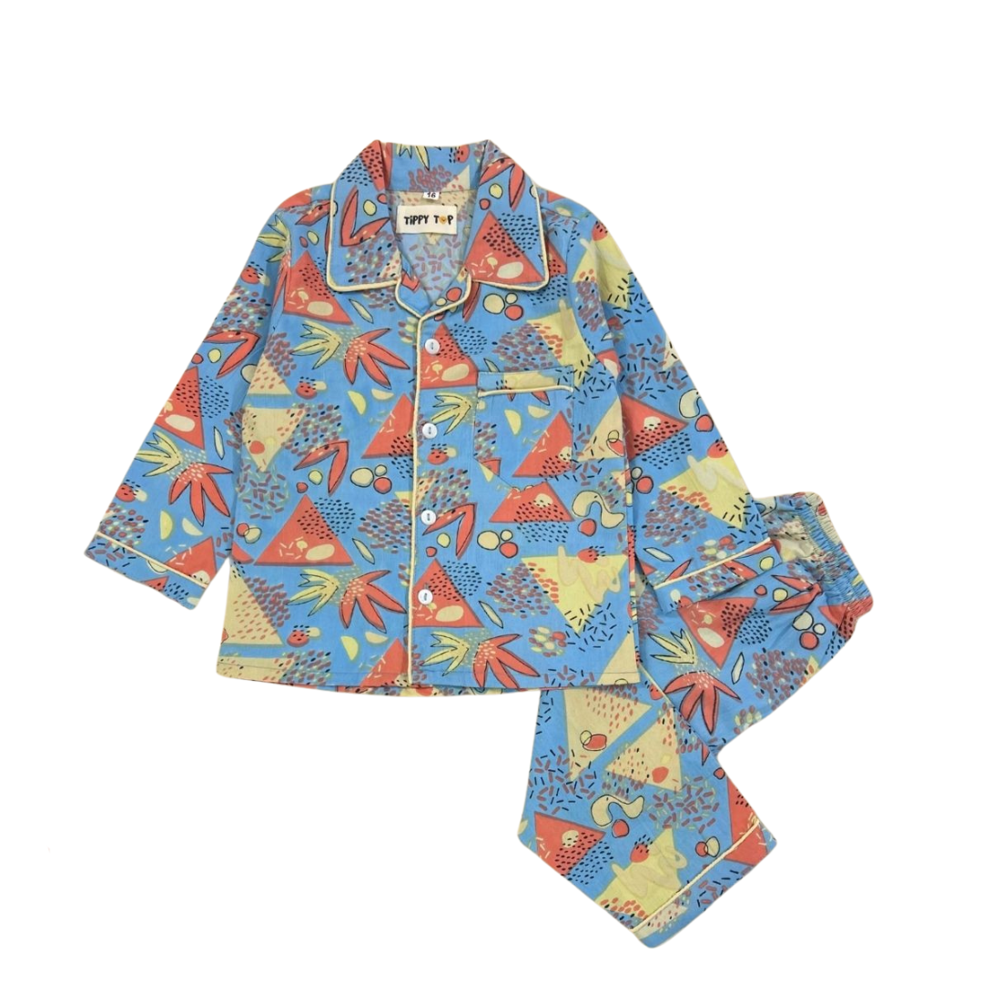 Kids Cotton Doodle Printed Night Suit - Tippy Top