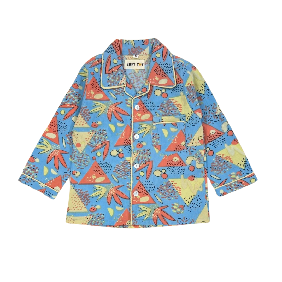 Kids Cotton Doodle Printed Night Suit - Tippy Top