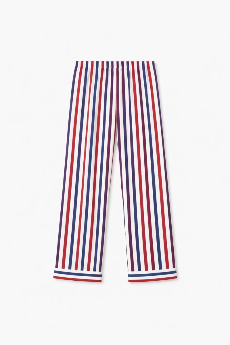 Kids Multicolor Striped Cotton Night Suit with Front Open Shirt & Cute Patch - Tippy Top