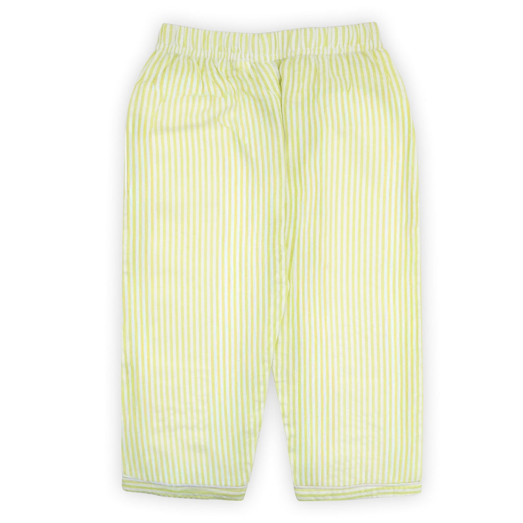 Kids Striped Cotton Night Suit with Rabbit Patch - Tippy Top