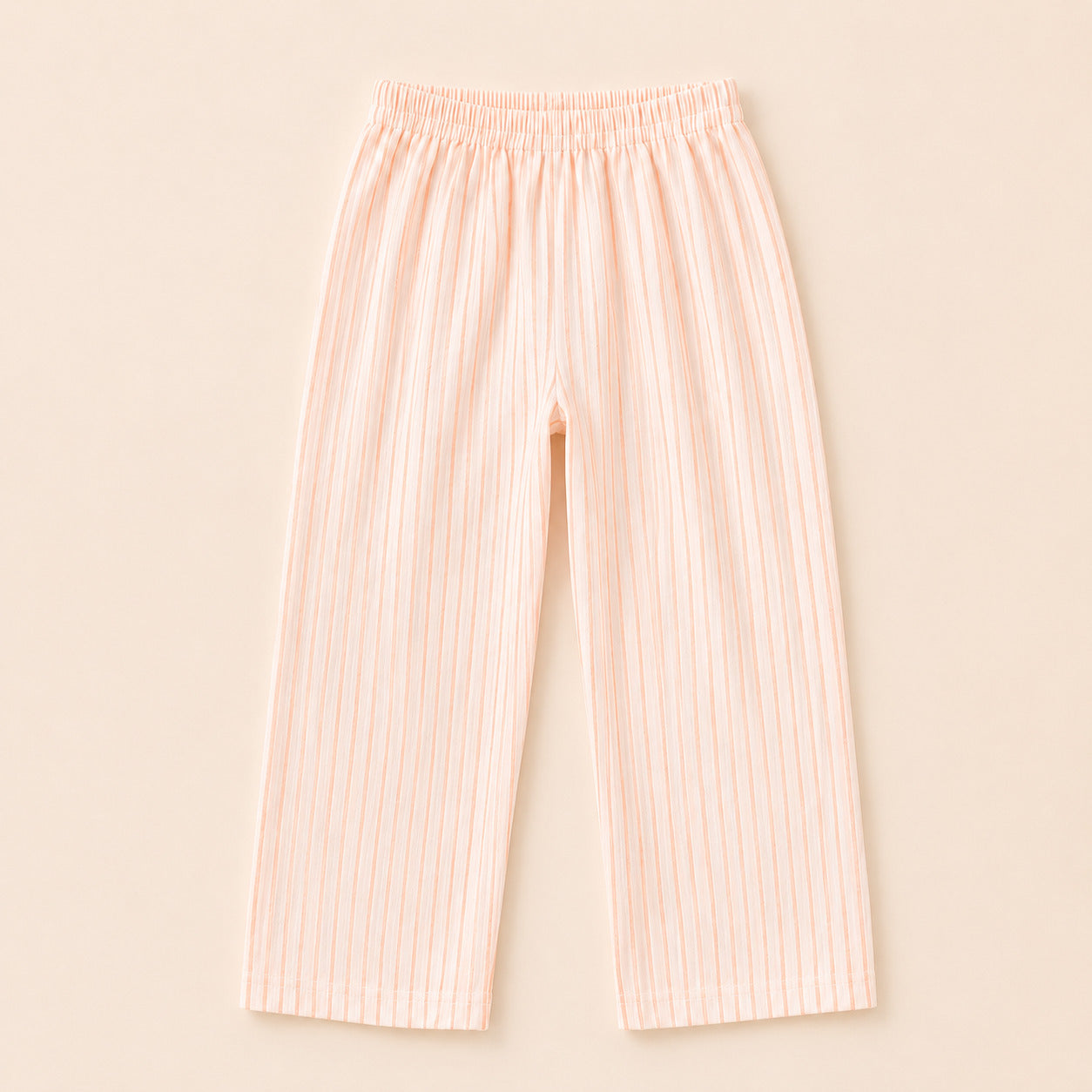 Girls cotton stripe co-ord set – wide leg pants detail view